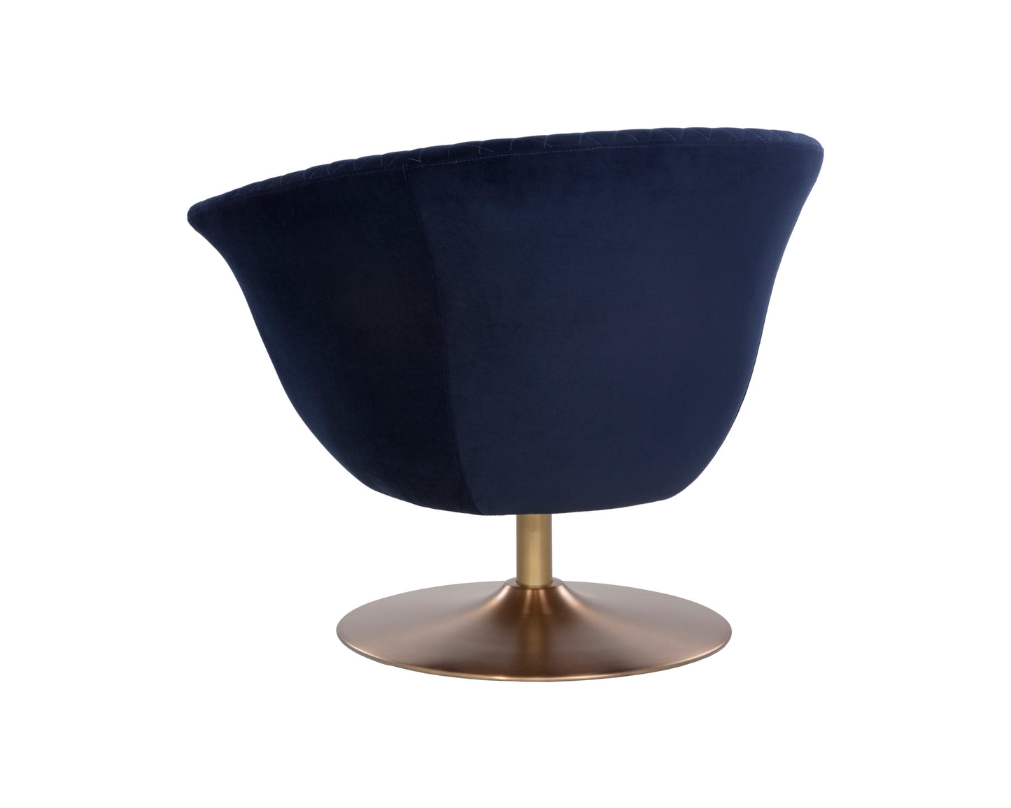 NAHLA CARINE SWIVEL LOUNGE CHAIR - QUILTED ABBINGTON NAVY