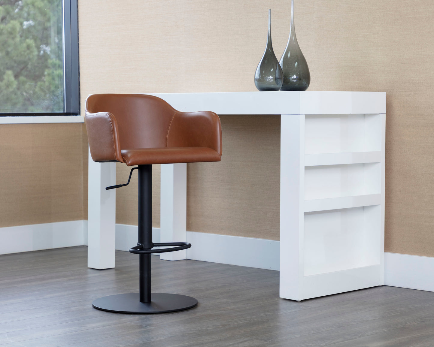 NAHLA HENSLEY ADJUSTABLE STOOL - HAZELNUT