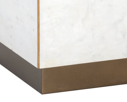 NAHLA DAINES END TABLE - WHITE MARBLE