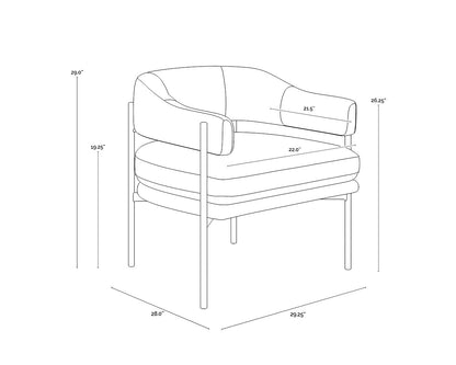 NAHLA LOLA LOUNGE CHAIR - MERINO PEARL