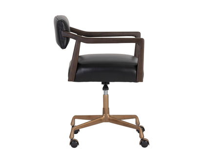 NAHLA KEAGAN OFFICE CHAIR - CORTINA BLACK LEATHER