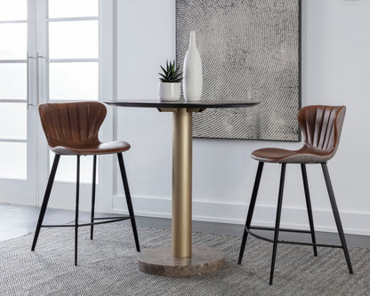NAHLA ARABELLA COUNTER STOOL - BRAVO COGNAC / NOVEMBER GREY