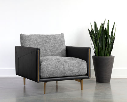 NAHLA ASHI ARMCHAIR - NASH ZEBRA / COAL BLACK