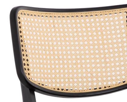 NAHLA ANNEX COUNTER STOOL - VELVET BLACK / NATURAL