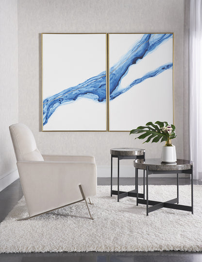 NAHLA FLUIDITY (SET OF 2) - 40" X 60" - GOLD FLOATER FRAME