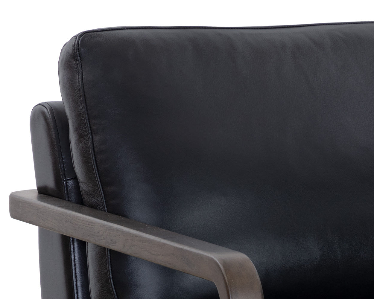 NAHLA CASTELL SWIVEL LOUNGE CHAIR - BROWN - CORTINA BLACK LEATHER