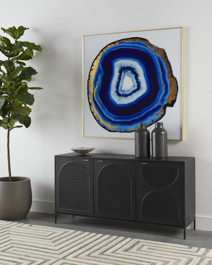NAHLA BLUE AGATE - 48" X 48" - GOLD FRAME