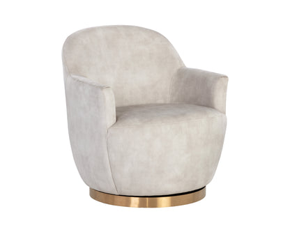 NAHLA CASEY SWIVEL LOUNGE CHAIR - NONO CREAM
