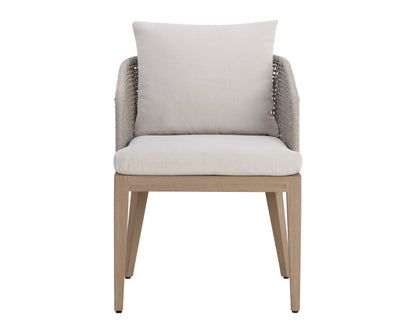 NAHLA CAPRI DINING ARMCHAIR - DRIFT BROWN - PALAZZO CREAM