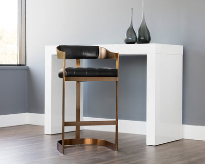 NAHLA BEAUMONT BARSTOOL - ANTIQUE BRASS - CANTINA BLACK