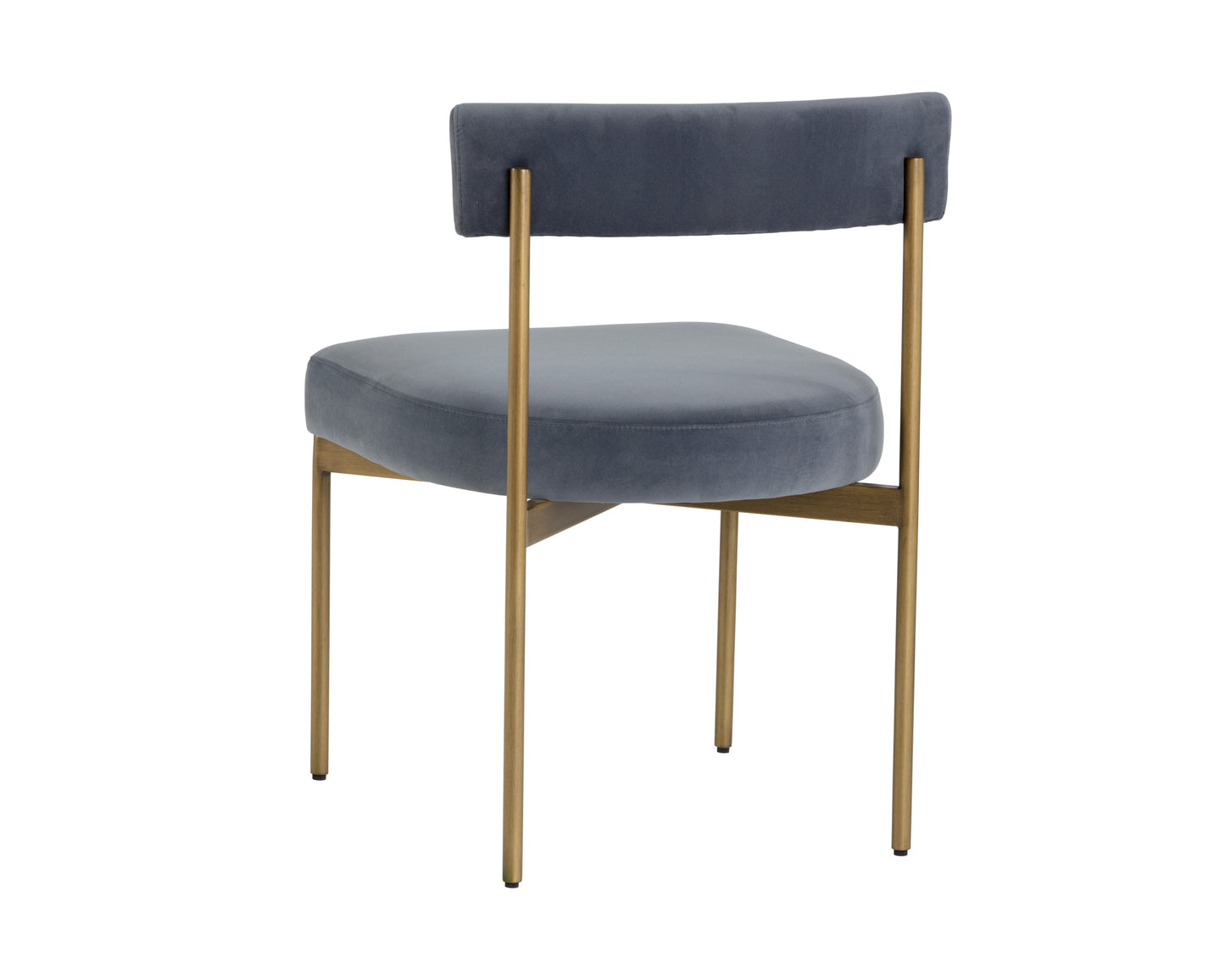 NAHLA SENECA DINING CHAIR - ANTIQUE BRASS - VELVET SLATE