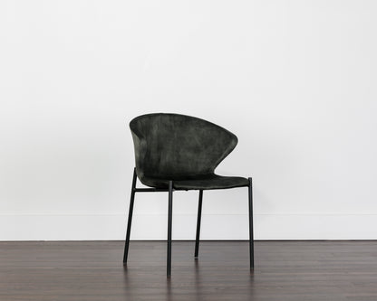 NAHLA ERIC DINING CHAIR - NONO DARK GREEN