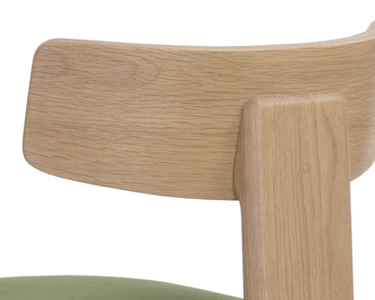 NAHLA HORTON DINING CHAIR - RUSTIC OAK - FOREST GREEN