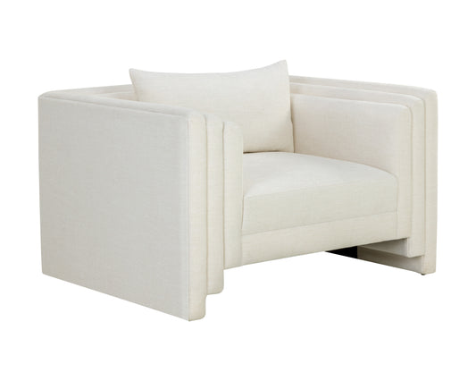 NAHLA KIRA ARMCHAIR - HEATHER IVORY TWEED