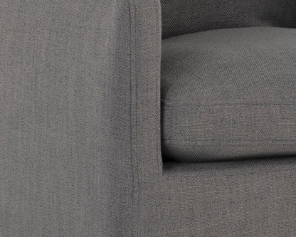 NAHLA GLENROSE WHEELED DINING ARMCHAIR - EFFIE SMOKE