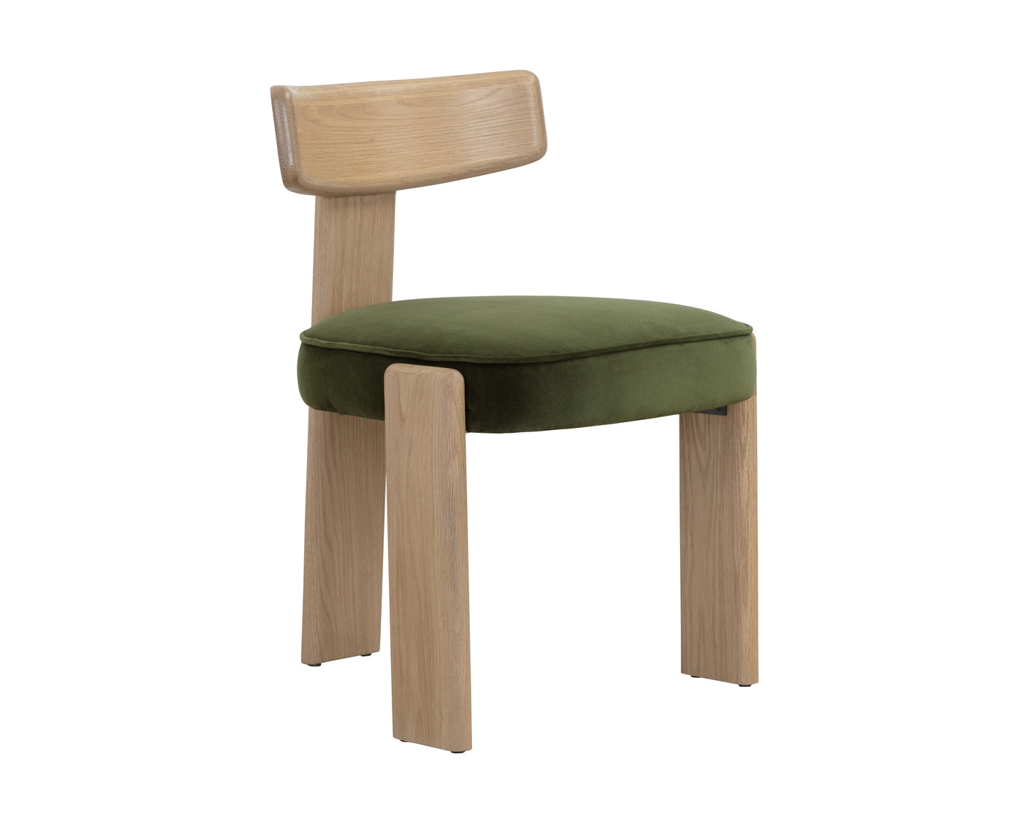 NAHLA HORTON DINING CHAIR - RUSTIC OAK - FOREST GREEN