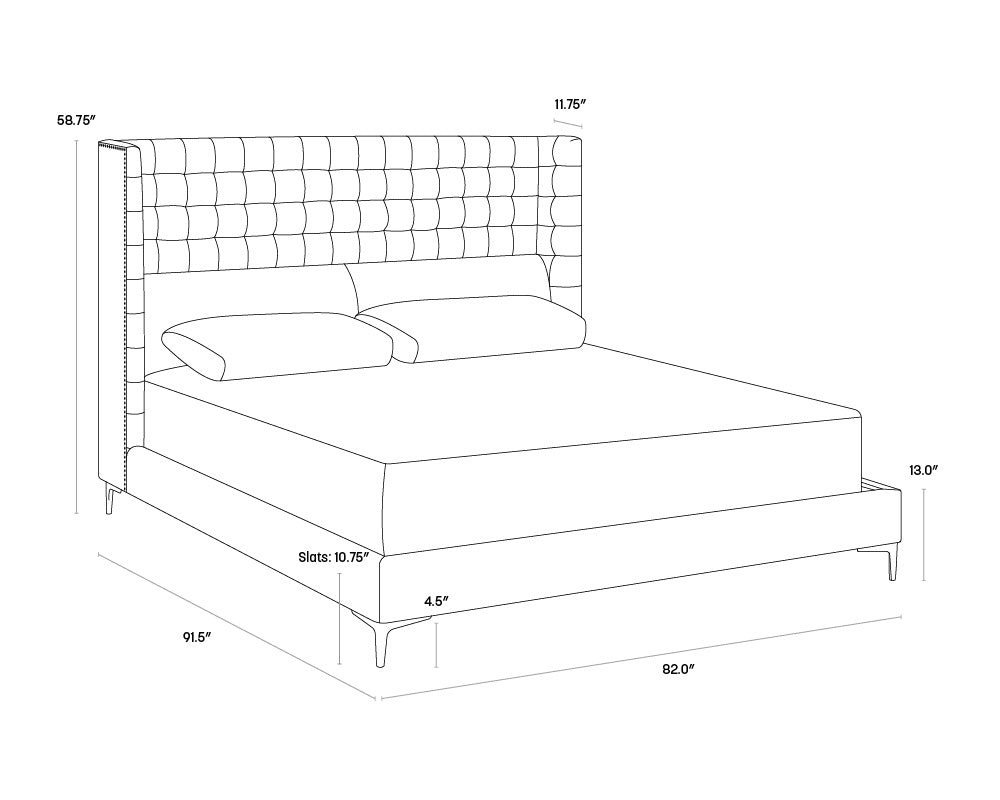NAHLA CAIRO BED - KING - ANTONIO PORCELAIN
