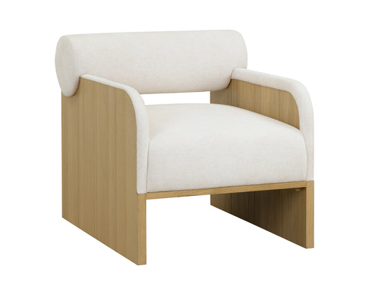 NAHLA COBURN LOUNGE CHAIR - RUSTIC OAK - ECLIPSE WHITE