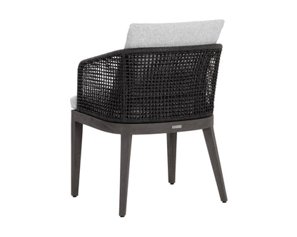 NAHLA CAPRI DINING ARMCHAIR - SMOKE GREY - COPACABANA MARBLE