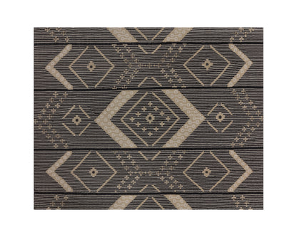 NAHLA ASANA HAND-WOVEN RUG - BLACK / TAN - 8' X 10'