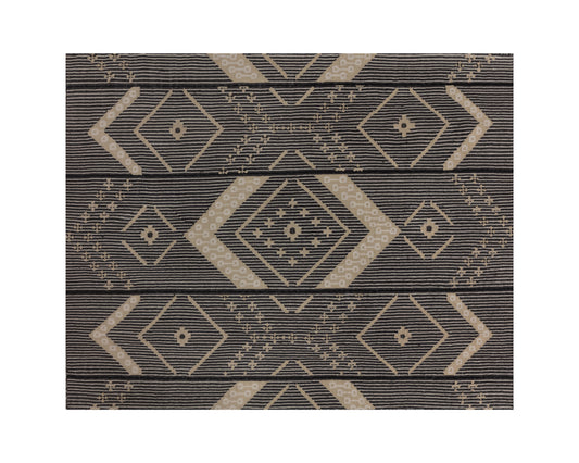 NAHLA ASANA HAND-WOVEN RUG - BLACK / TAN - 8' X 10'