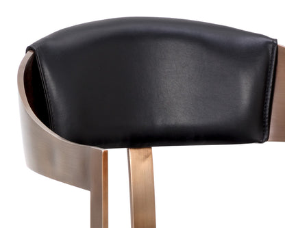 NAHLA BEAUMONT DINING ARMCHAIR - ANTIQUE BRASS - CANTINA BLACK