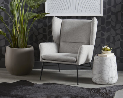 NAHLA ARIES END TABLE - MARBLE LOOK - WHITE