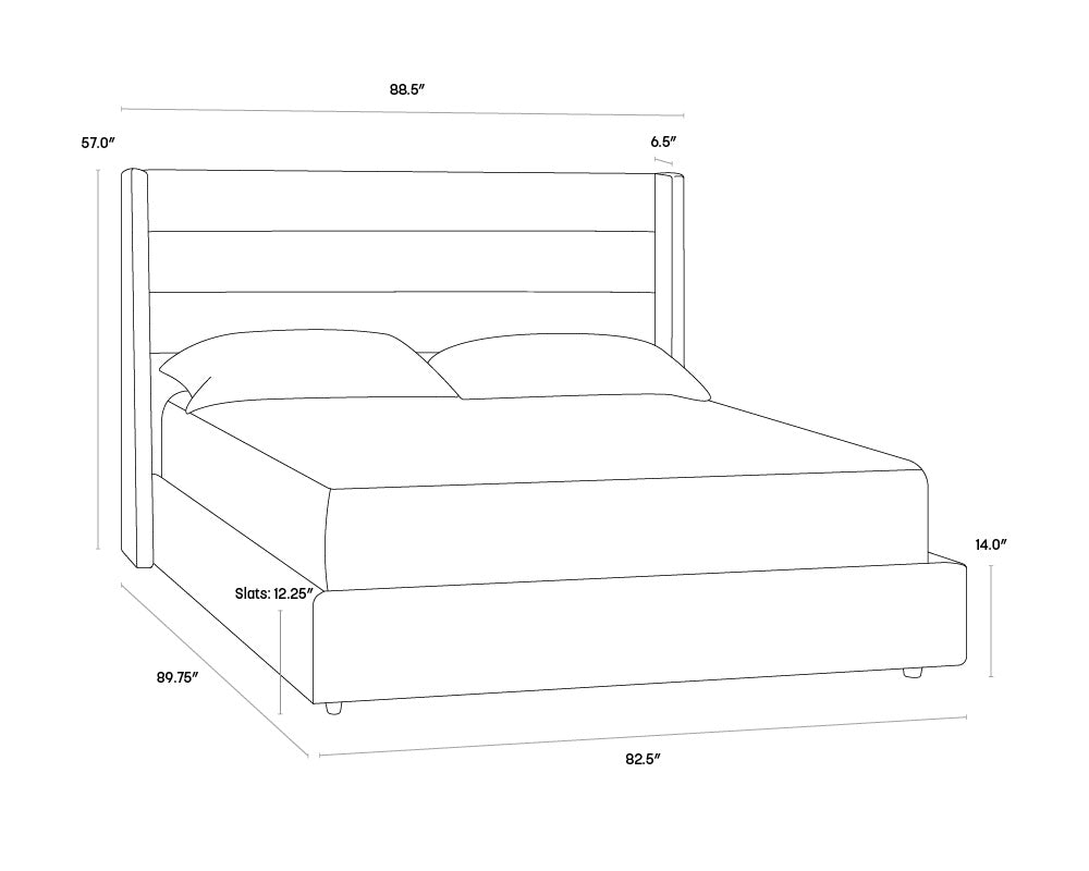 NAHLA EMMIT BED - KING - QUARRY