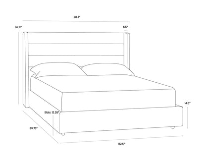 NAHLA EMMIT BED - KING - QUARRY
