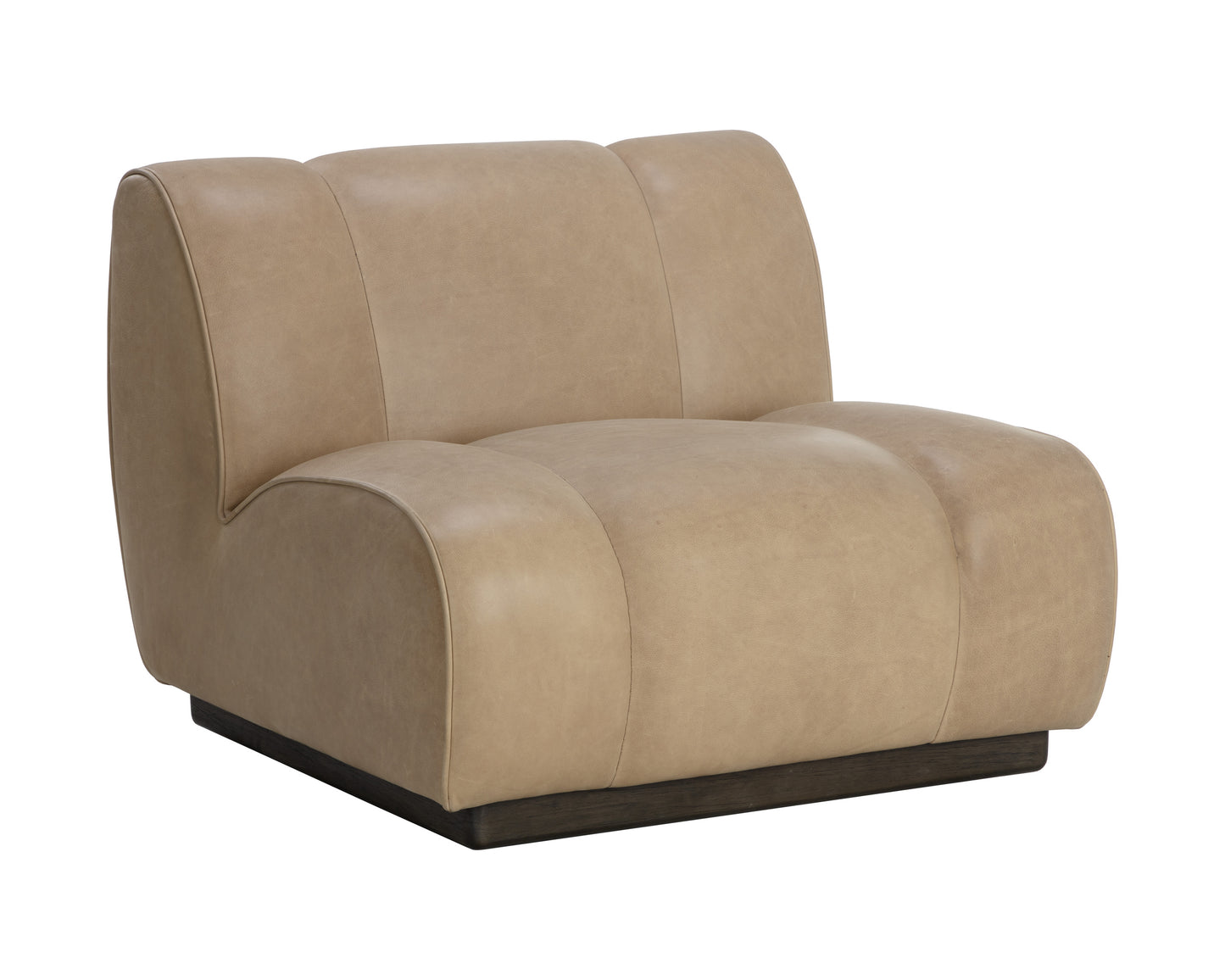 NAHLA BLAISE SWIVEL LOUNGE CHAIR - SAHARA SAND LEATHER
