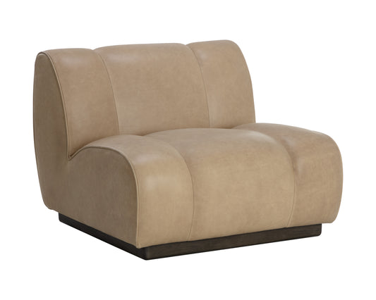 NAHLA BLAISE SWIVEL LOUNGE CHAIR - SAHARA SAND LEATHER
