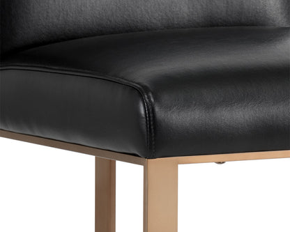 NAHLA DEAN COUNTER STOOL - ANTIQUE BRASS - CANTINA BLACK