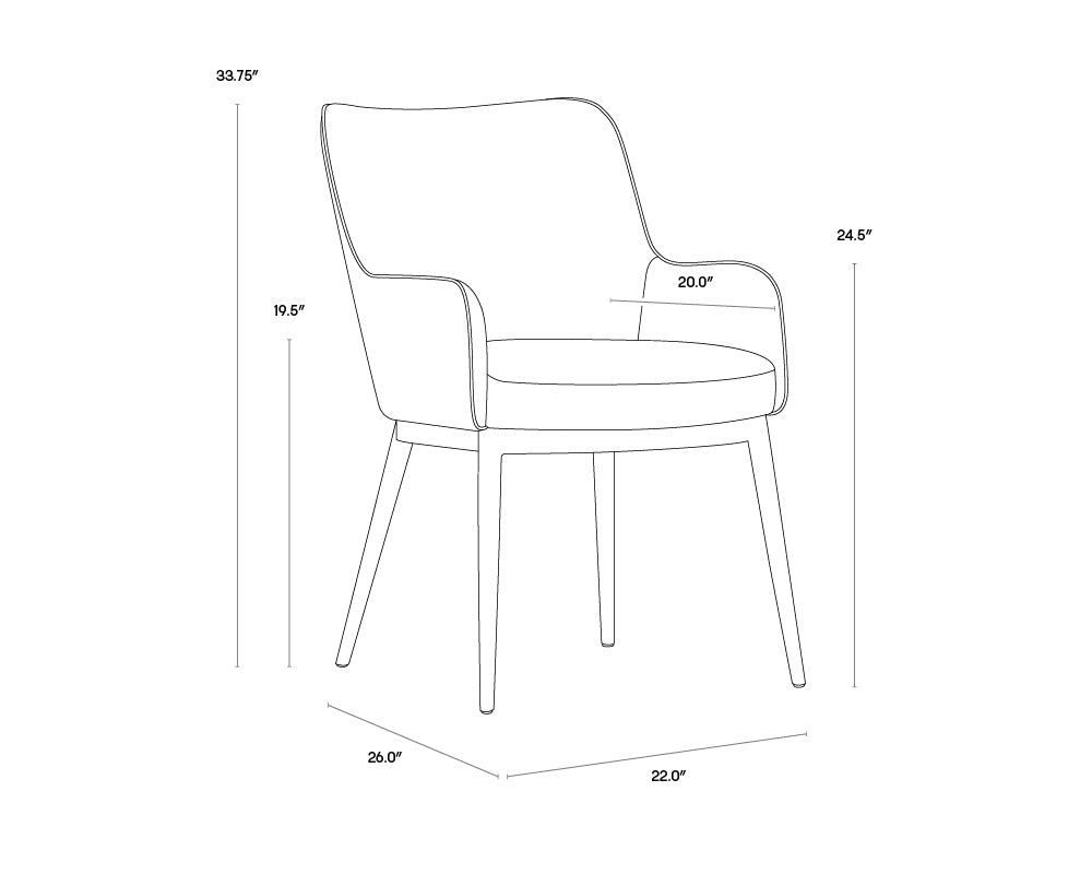 NAHLA FRANKLIN DINING ARMCHAIR - BEIGE LINEN