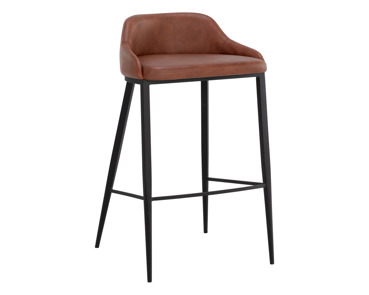 NAHLA ASTRA BARSTOOL - BLACK - CINNAMON BROWN