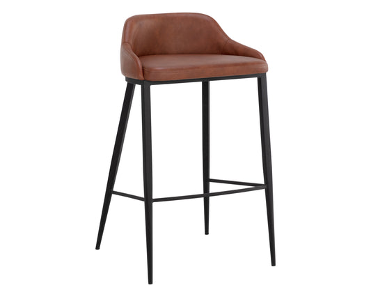 NAHLA ASTRA BARSTOOL - BLACK - CINNAMON BROWN