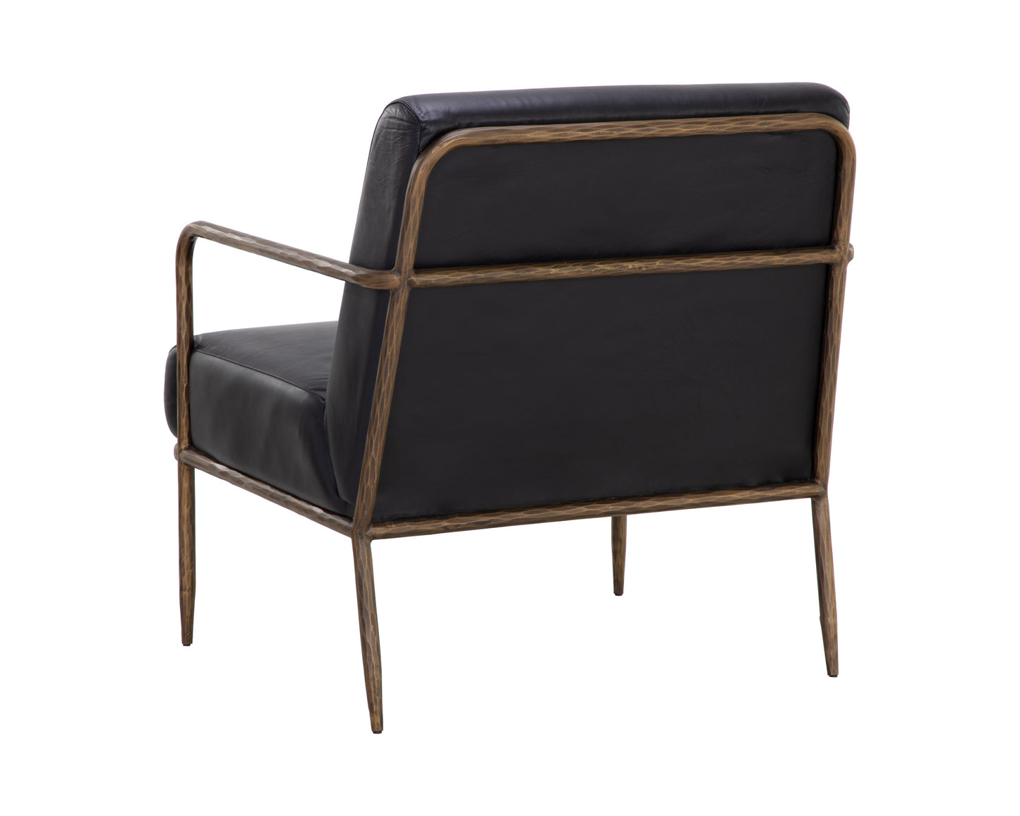 NAHLA LATHAN LOUNGE CHAIR - CHARCOAL BLACK LEATHER