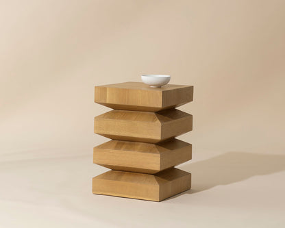 NAHLA CORMAC END TABLE - RUSTIC OAK