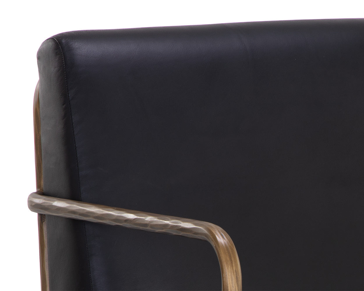 NAHLA LATHAN LOUNGE CHAIR - CHARCOAL BLACK LEATHER