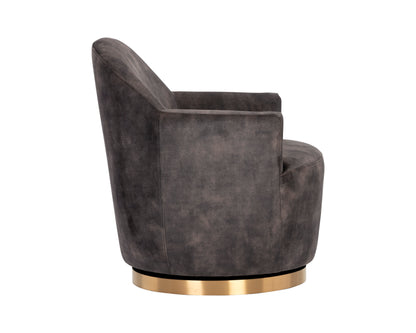 NAHLA CASEY SWIVEL LOUNGE CHAIR - NONO SHITAKE