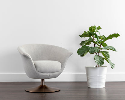 NAHLA CARINE SWIVEL LOUNGE CHAIR - MINA TAUPE