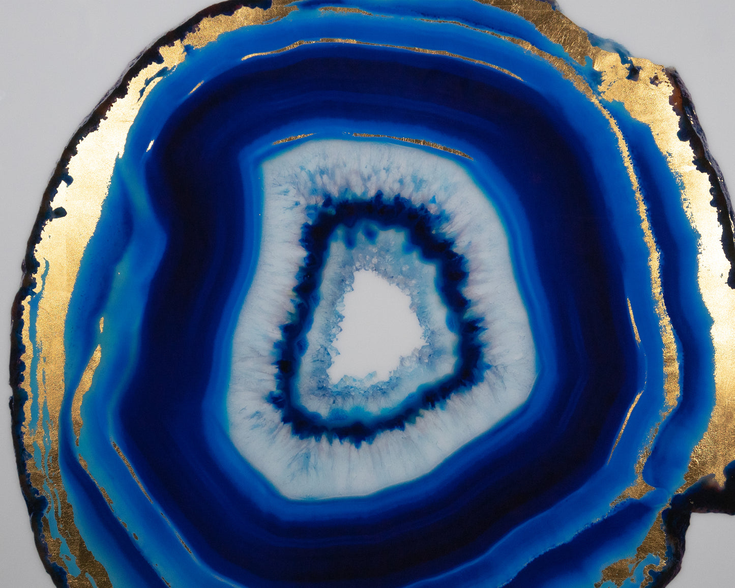 NAHLA BLUE AGATE - 48" X 48" - GOLD FRAME