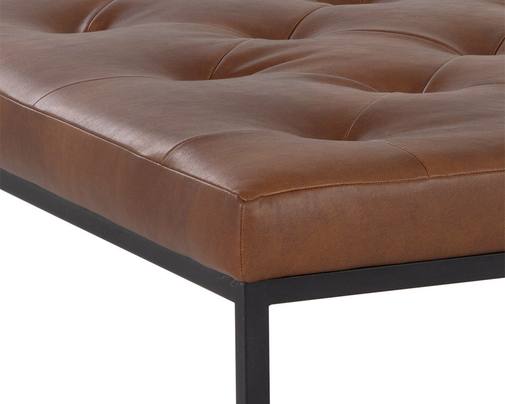 NAHLA ENDALL OTTOMAN - BLACK - BRAVO COGNAC
