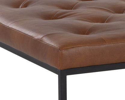 NAHLA ENDALL OTTOMAN - BLACK - BRAVO COGNAC