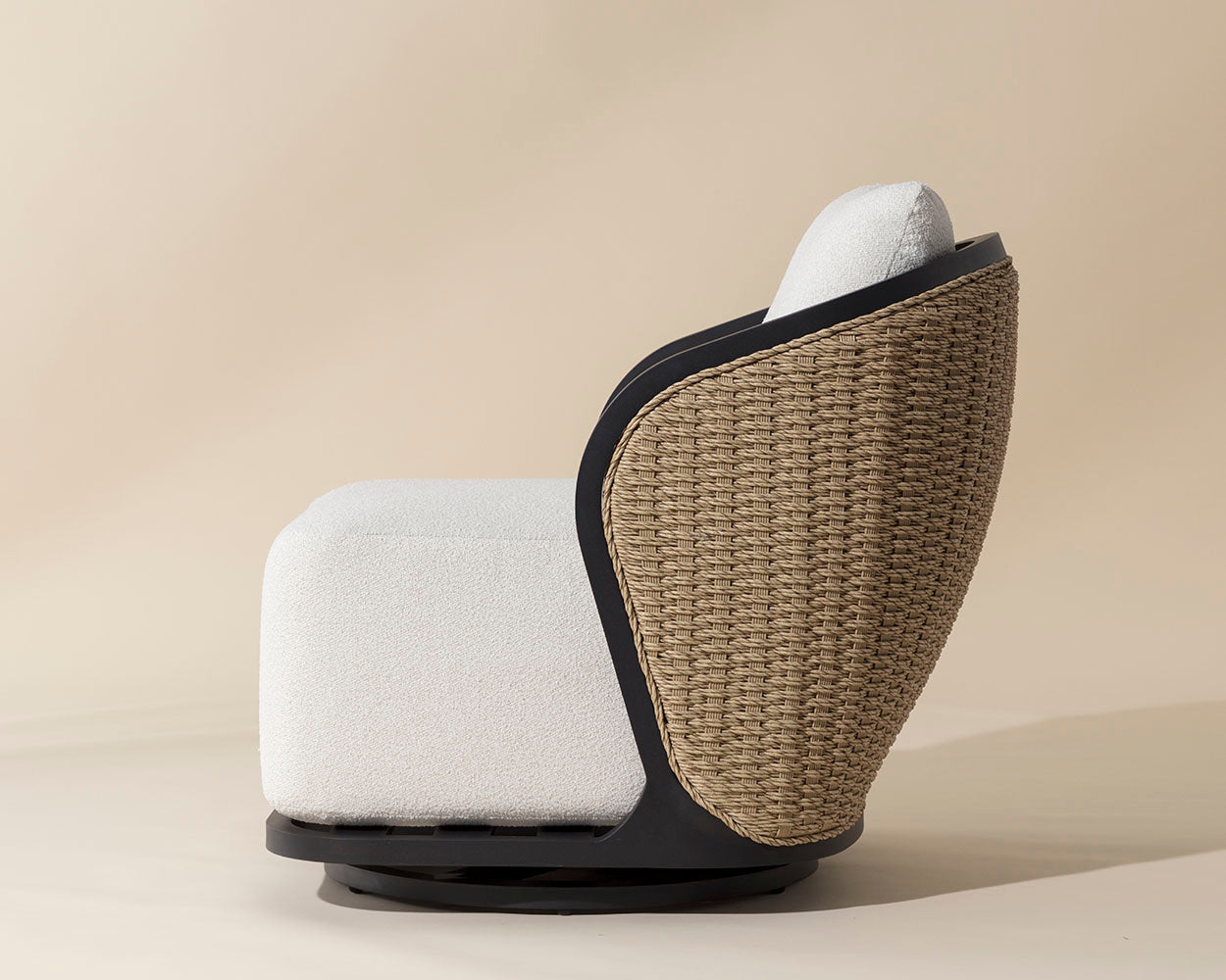 NAHLA BORA SWIVEL LOUNGE CHAIR - LOUIS CREAM