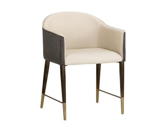 NAHLA KYLIN DINING ARMCHAIR - DILLON CREAM / BRAVO ASH