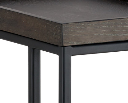 NAHLA ARDEN C-SHAPED SIDE TABLE - BLACK - CHARCOAL GREY
