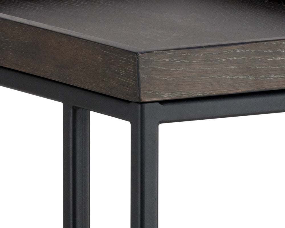 NAHLA ARDEN C-SHAPED SIDE TABLE - BLACK - CHARCOAL GREY