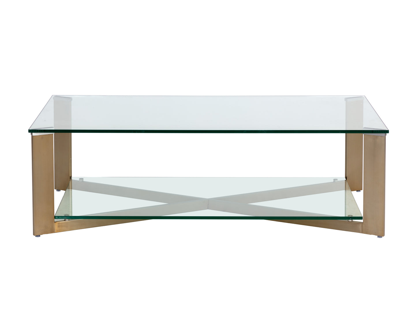 NAHLA XAVIER COFFEE TABLE - RECTANGULAR - ANTIQUE BRASS