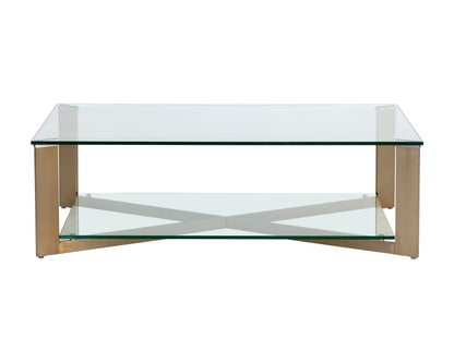 NAHLA XAVIER COFFEE TABLE - RECTANGULAR - ANTIQUE BRASS