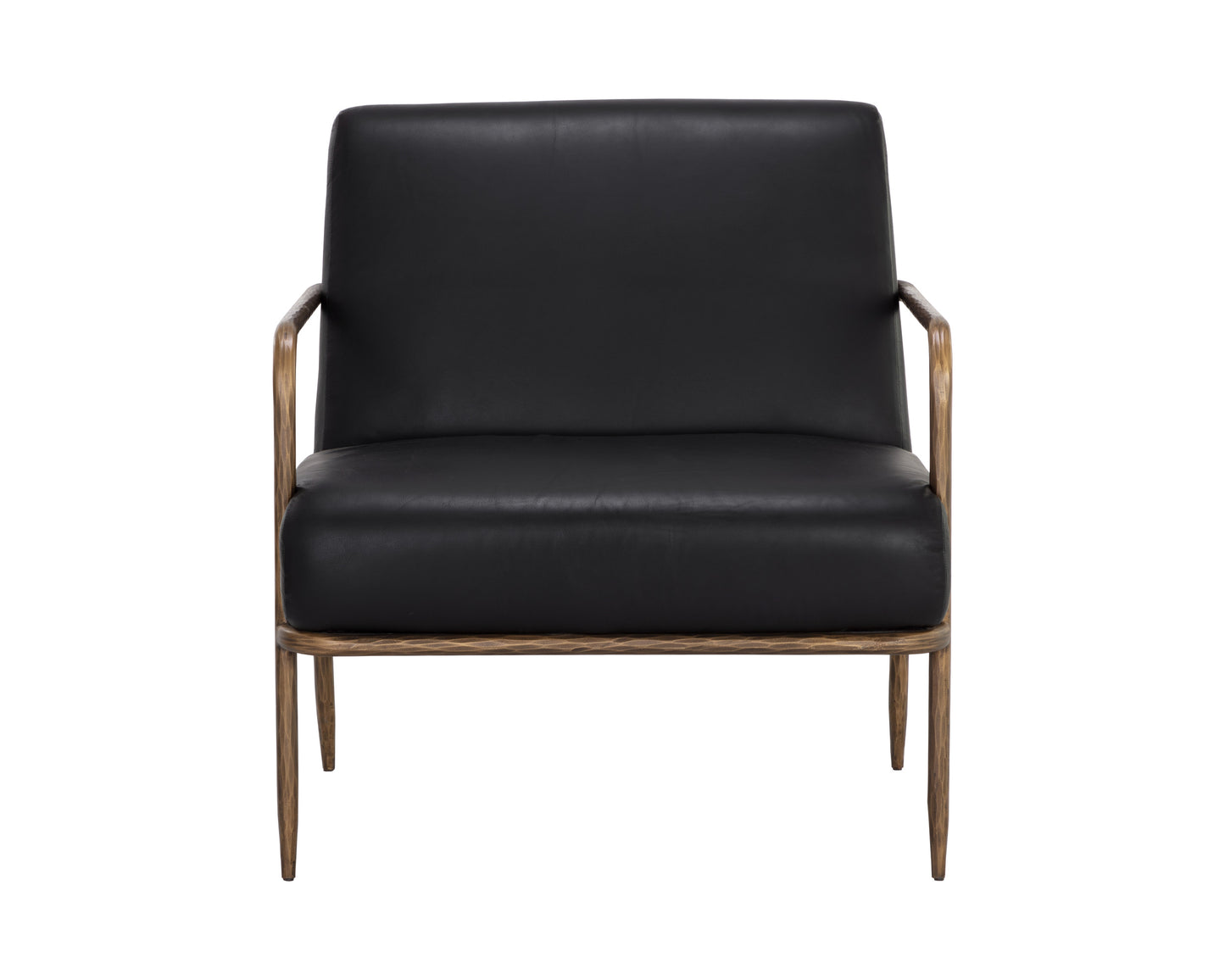 NAHLA LATHAN LOUNGE CHAIR - CHARCOAL BLACK LEATHER